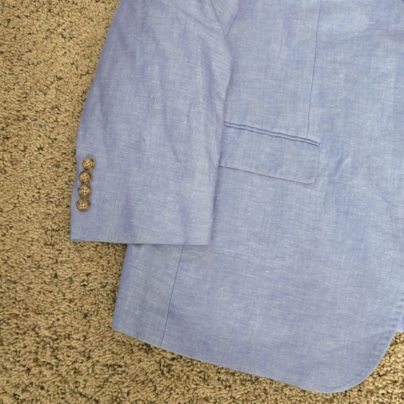 Allen Flusser Light Blue 2 Button Blazer - Picture 4 of 12